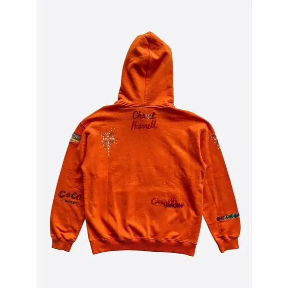 Chanel Pharrell Orange Embroidered Graphics Hoodie - Picture 2 of 8